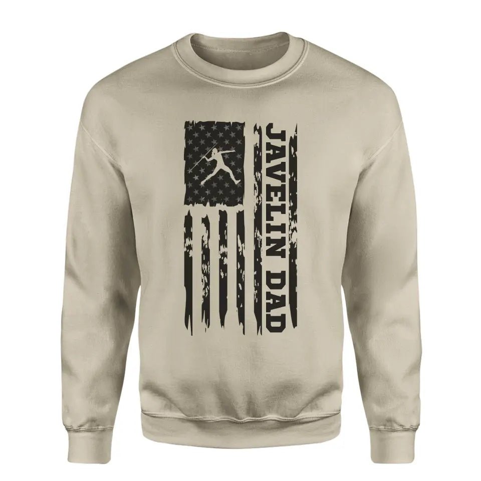Javelin Dad Vertical Flag on a Sweatshirt with a Black Graphic