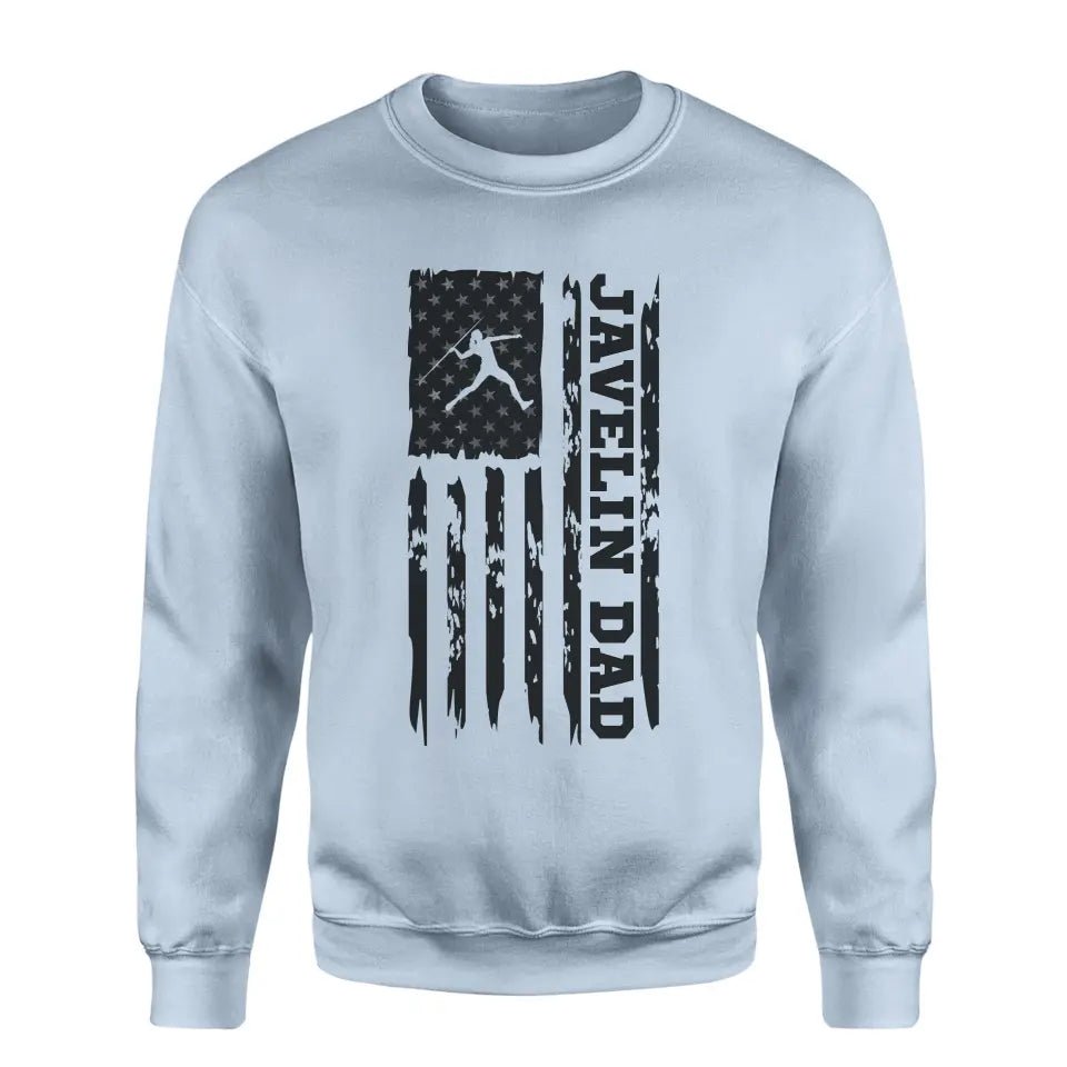 Javelin Dad Vertical Flag on a Sweatshirt with a Black Graphic