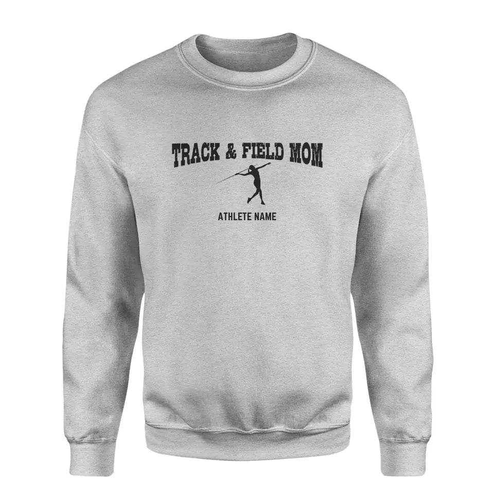Javelin Mom with Javelin Thrower Icon and Javelin Thrower Name on a Sweatshirt with a Black Graphic