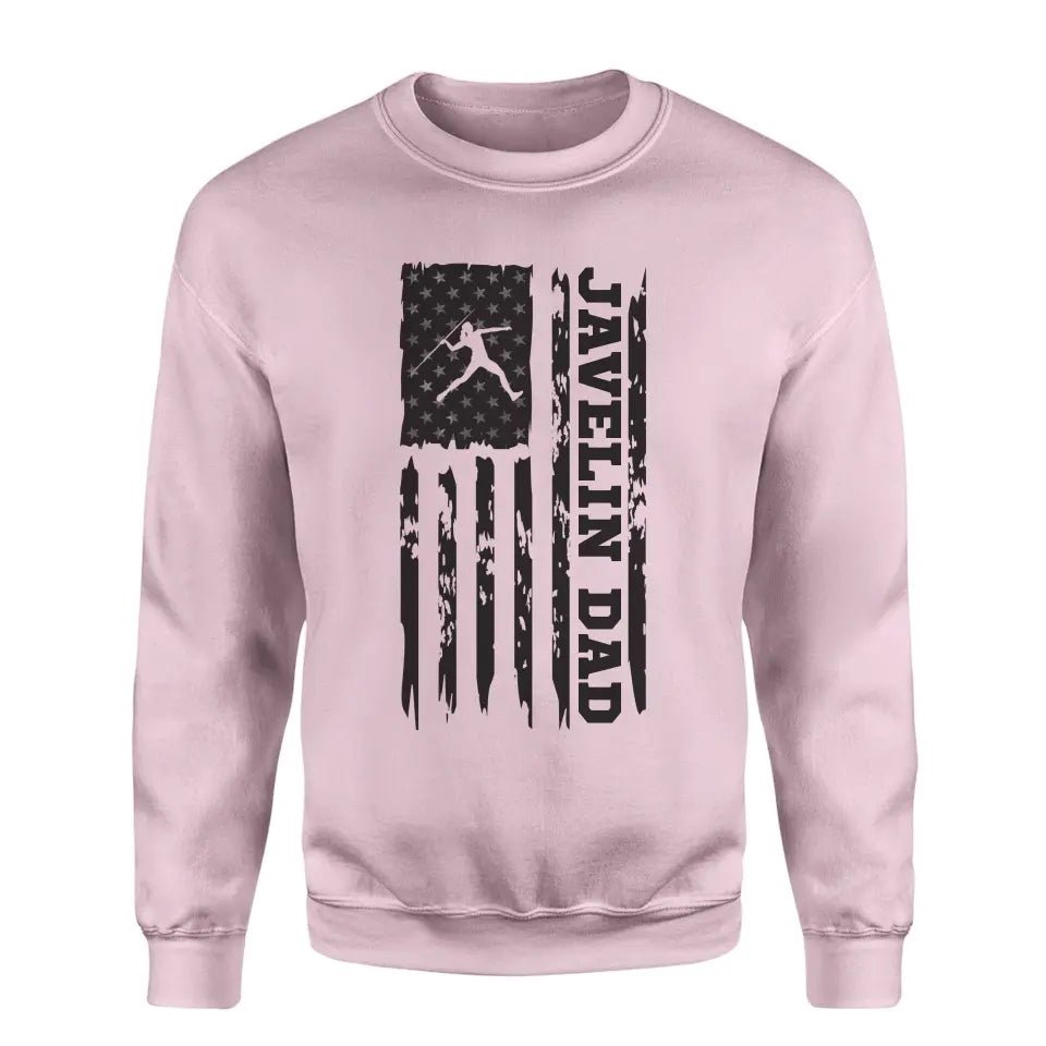 Javelin Dad Vertical Flag on a Sweatshirt with a Black Graphic