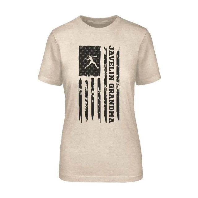 Javelin Grandma Vertical Flag on a Unisex T-Shirt with a Black Graphic