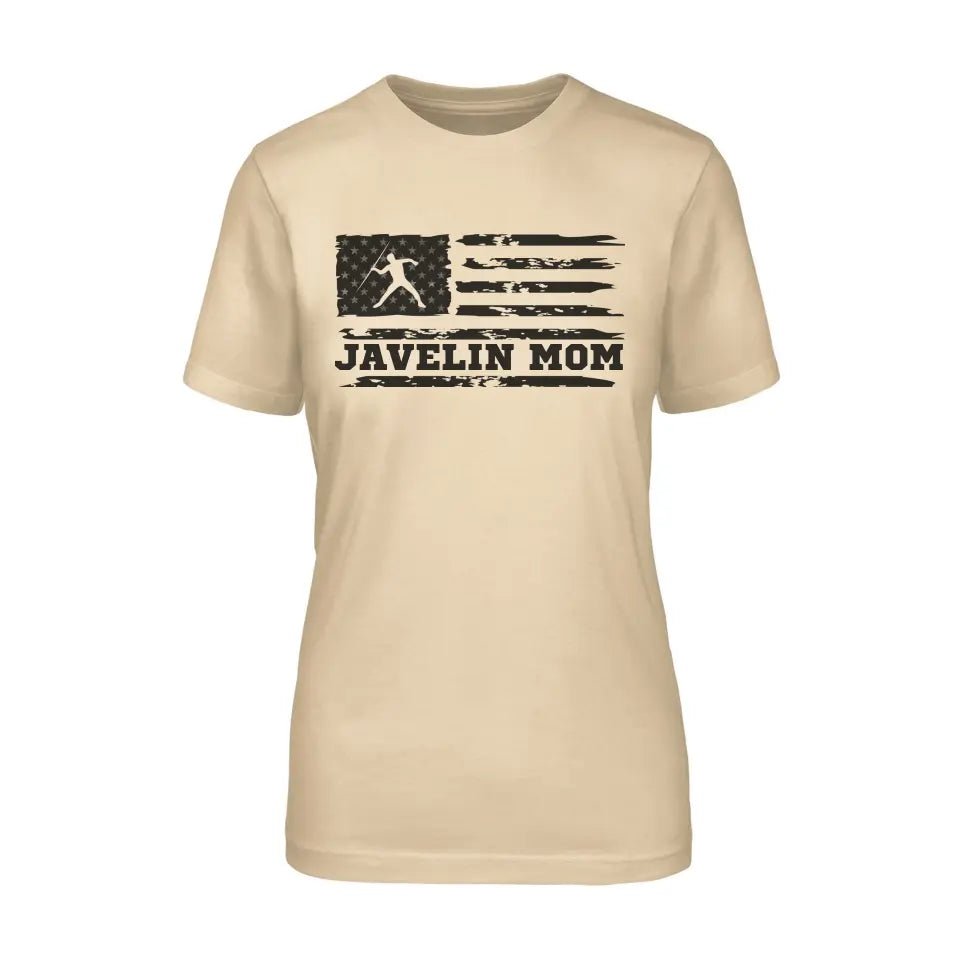 Javelin Mom Horizontal Flag on a Unisex T-Shirt with a Black Graphic