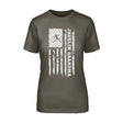 Javelin Grandma Vertical Flag on a Unisex T-Shirt with a White Graphic