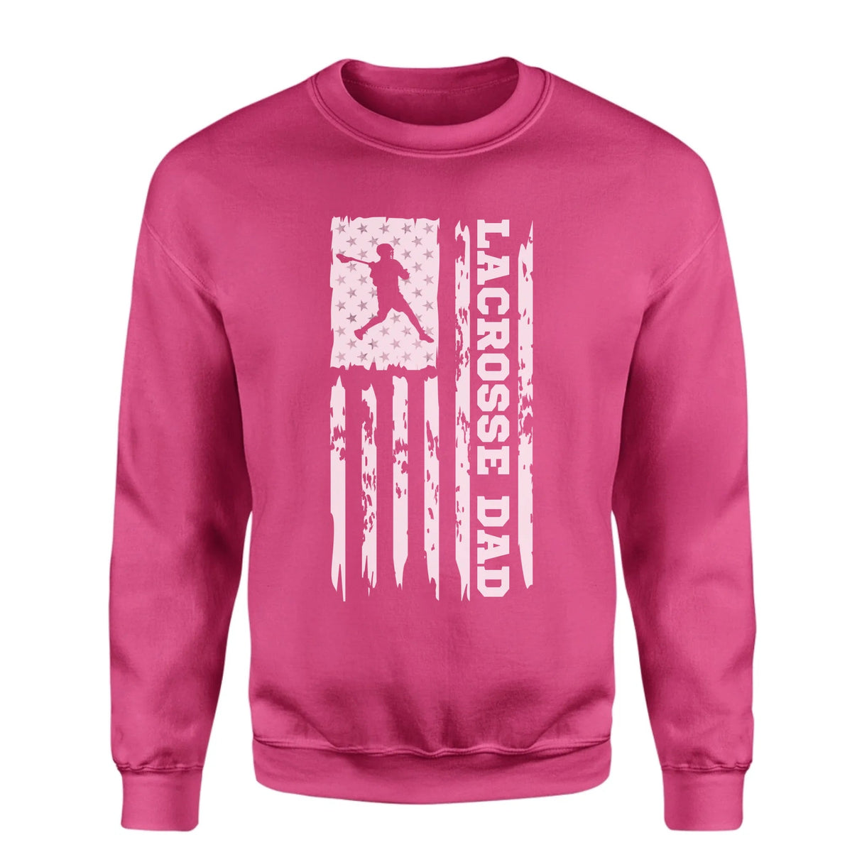 Lacrosse Dad Vertical Flag on a Sweatshirt with a White Graphic