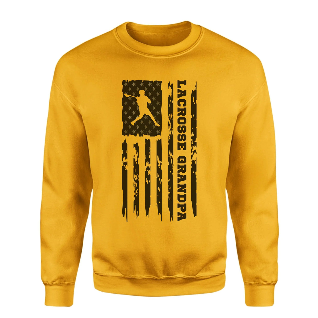 Lacrosse Grandpa Vertical Flag on a Sweatshirt with a Black Graphic