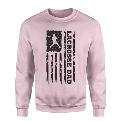 Lacrosse Dad Vertical Flag on a Sweatshirt with a Black Graphic