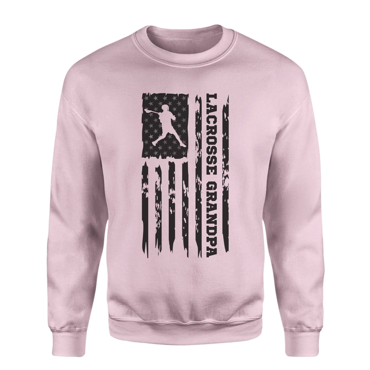 Lacrosse Grandpa Vertical Flag on a Sweatshirt with a Black Graphic
