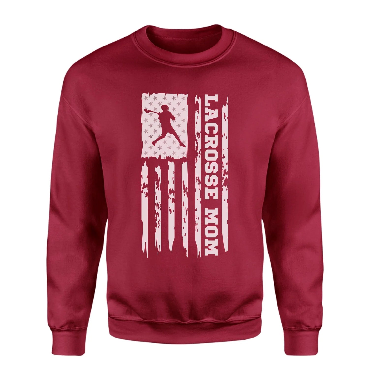 Lacrosse Mom Vertical Flag on a Sweatshirt with a White Graphic