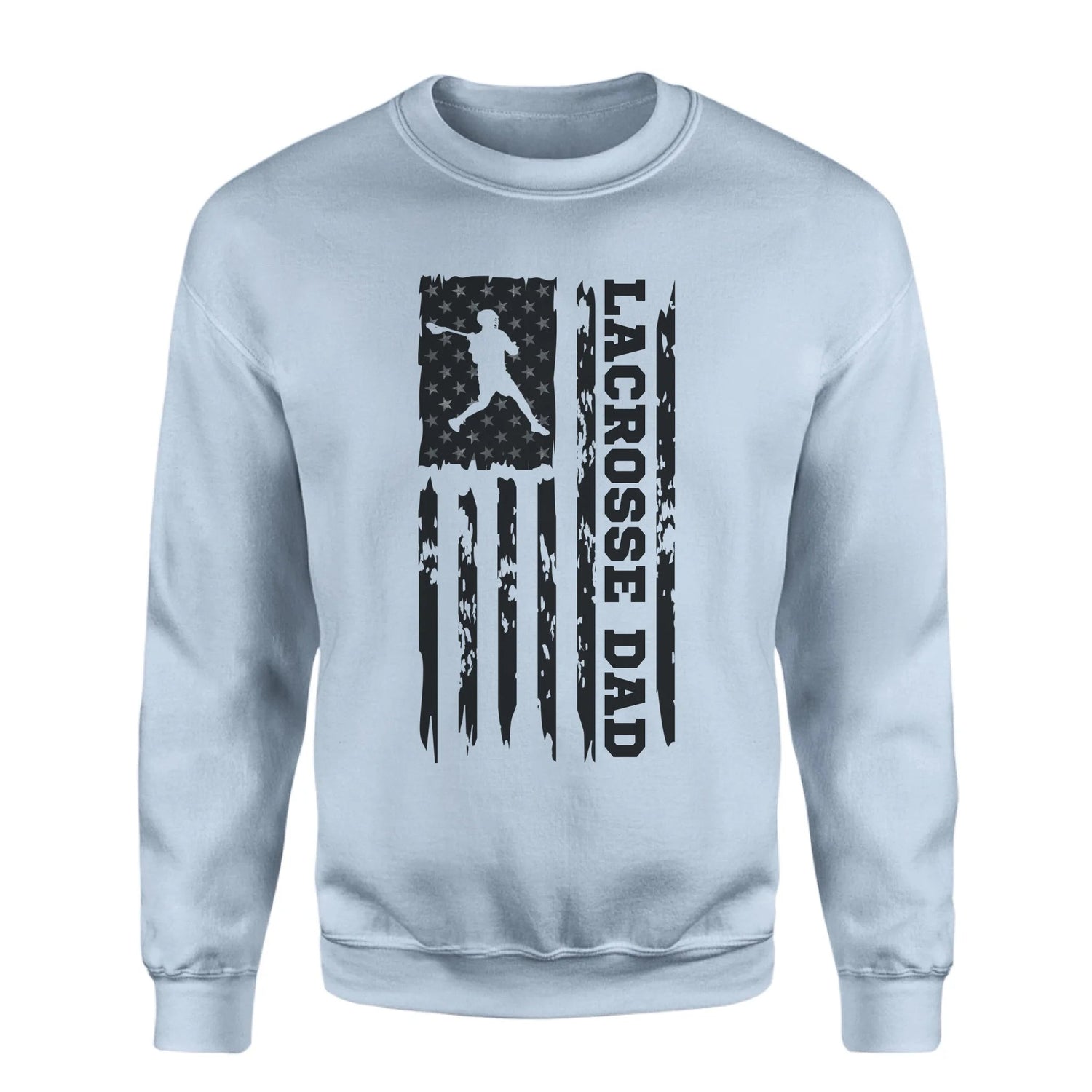 Lacrosse Dad Vertical Flag on a Sweatshirt with a Black Graphic