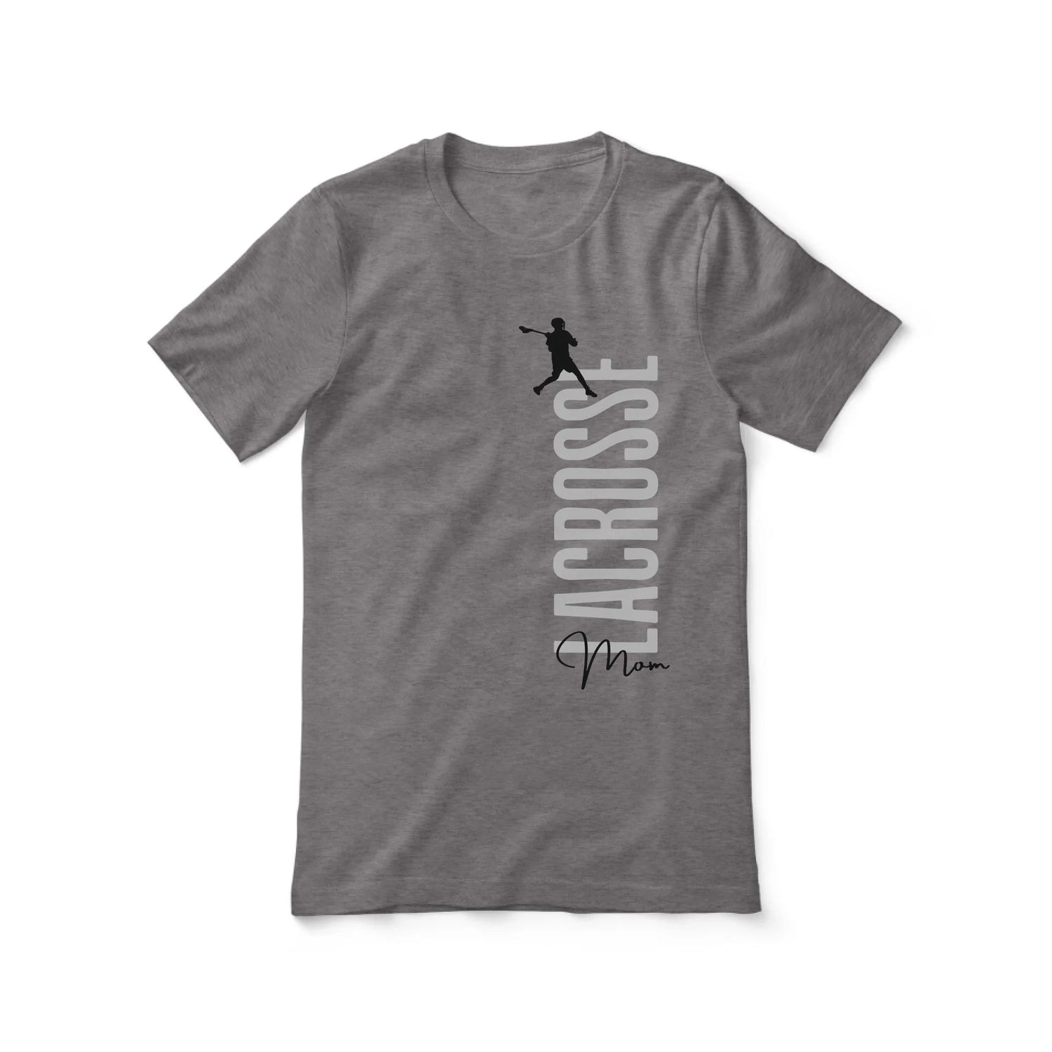 Personalized Lacrosse Mom Shirt With Mascot, Icon, and Lacrosse Player Name on a Unisex T-Shirt