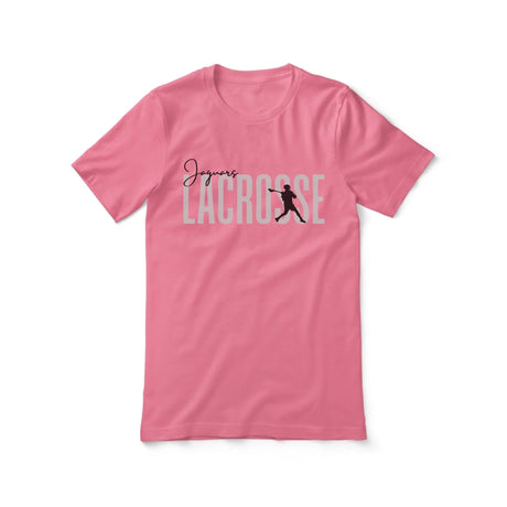 Personalized Lacrosse Shirt With Modern Bold Design on a Unisex T-Shirt