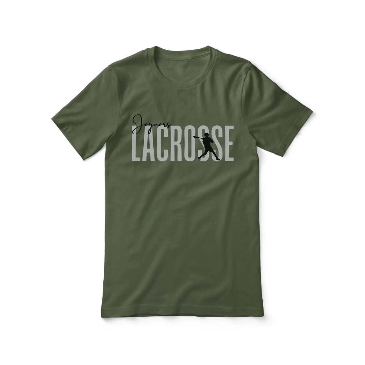 Personalized Lacrosse Shirt With Modern Bold Design on a Unisex T-Shirt