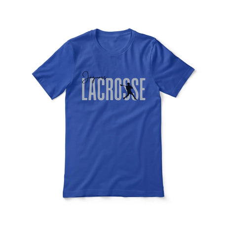 Personalized Lacrosse Shirt With Modern Bold Design on a Unisex T-Shirt