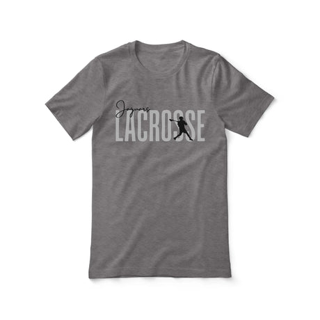 Personalized Lacrosse Shirt With Modern Bold Design on a Unisex T-Shirt