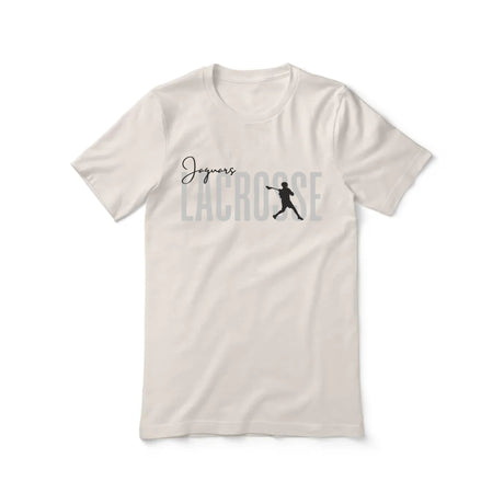 Personalized Lacrosse Shirt With Modern Bold Design on a Unisex T-Shirt