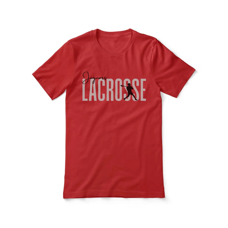Personalized Lacrosse Shirt With Modern Bold Design on a Unisex T-Shirt