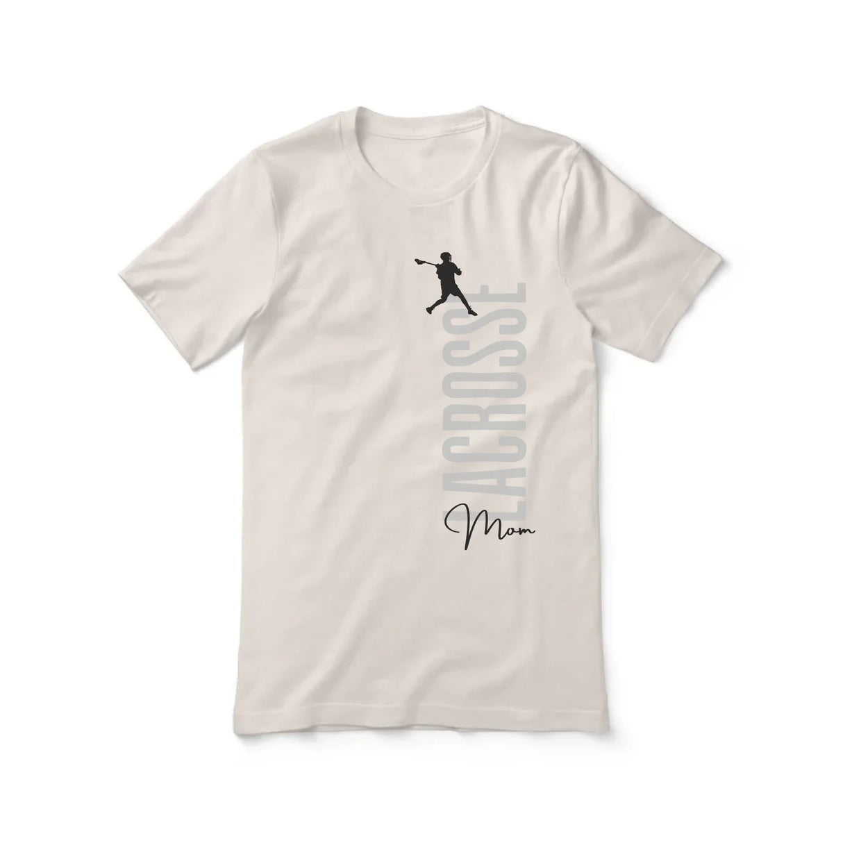Personalized Lacrosse Mom Shirt With Mascot, Icon, and Lacrosse Player Name on a Unisex T-Shirt