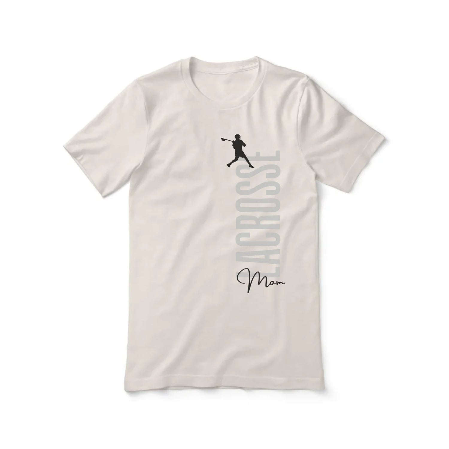 Personalized Lacrosse Mom Shirt With Mascot, Icon, and Lacrosse Player Name on a Unisex T-Shirt