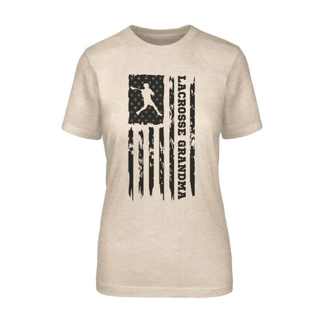Lacrosse Grandma Vertical Flag on a Unisex T-Shirt with a Black Graphic