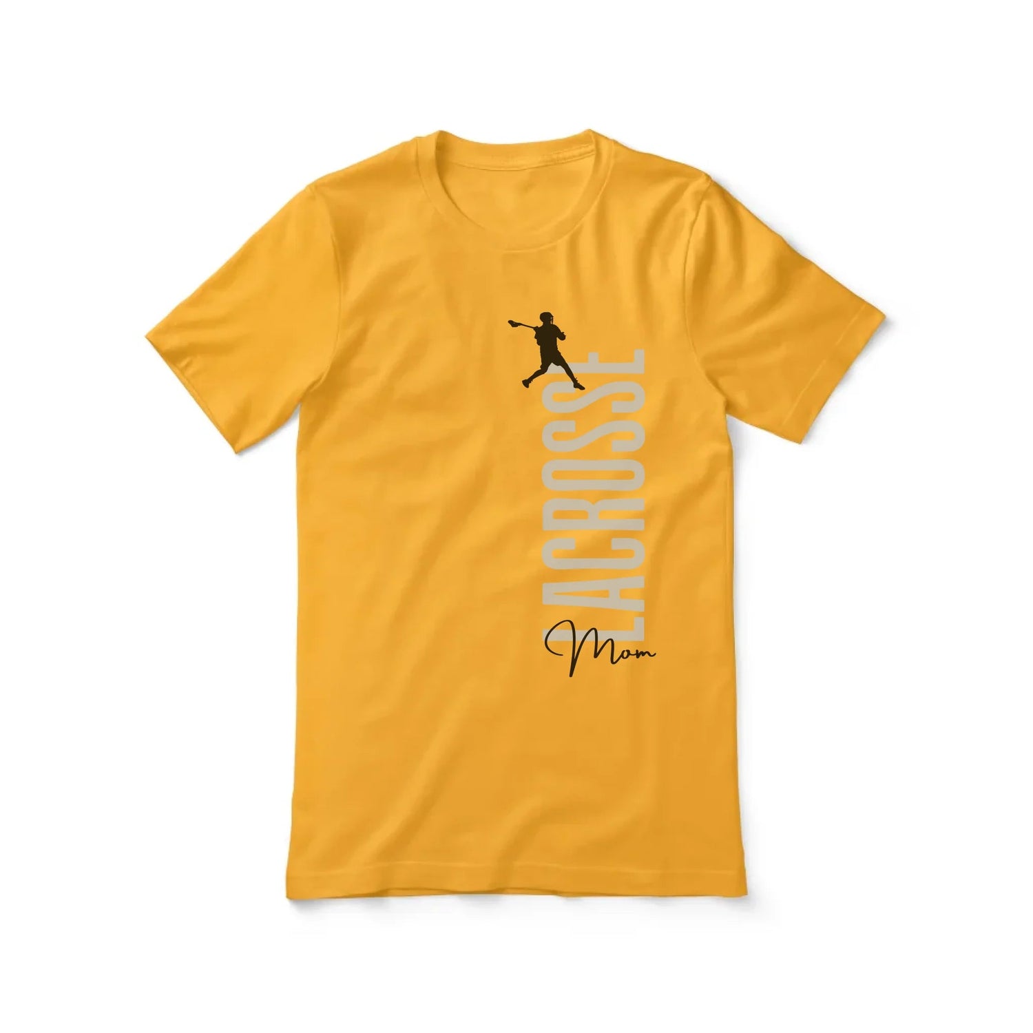 Personalized Lacrosse Mom Shirt With Mascot, Icon, and Lacrosse Player Name on a Unisex T-Shirt