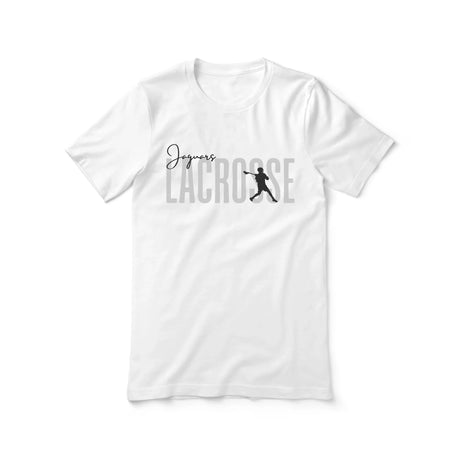 Personalized Lacrosse Shirt With Modern Bold Design on a Unisex T-Shirt