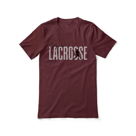 Personalized Lacrosse Shirt With Modern Bold Design on a Unisex T-Shirt