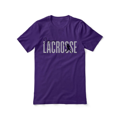 Personalized Lacrosse Shirt With Modern Bold Design on a Unisex T-Shirt
