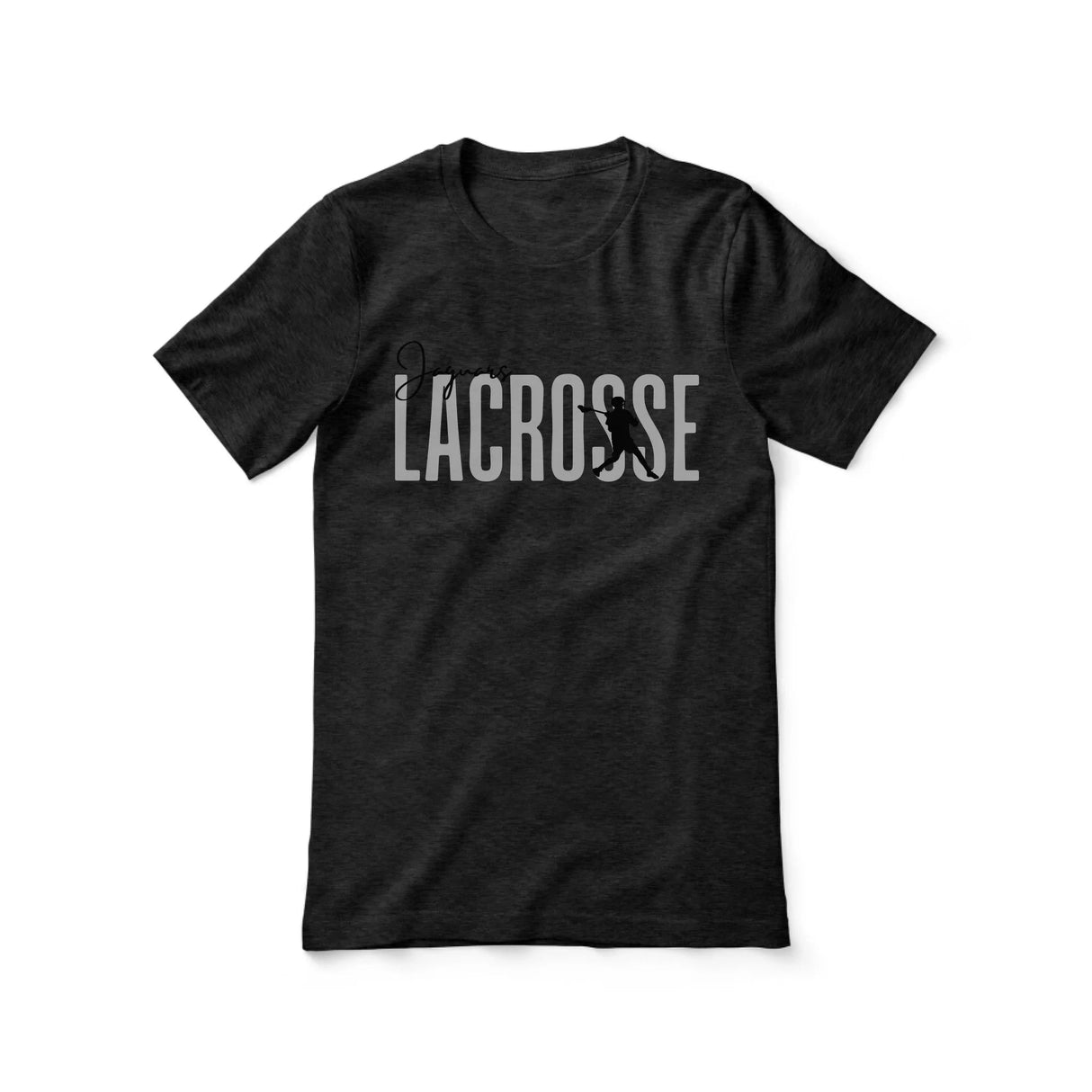 Personalized Lacrosse Shirt With Modern Bold Design on a Unisex T-Shirt