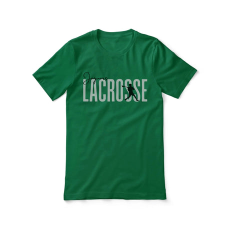 Personalized Lacrosse Shirt With Modern Bold Design on a Unisex T-Shirt