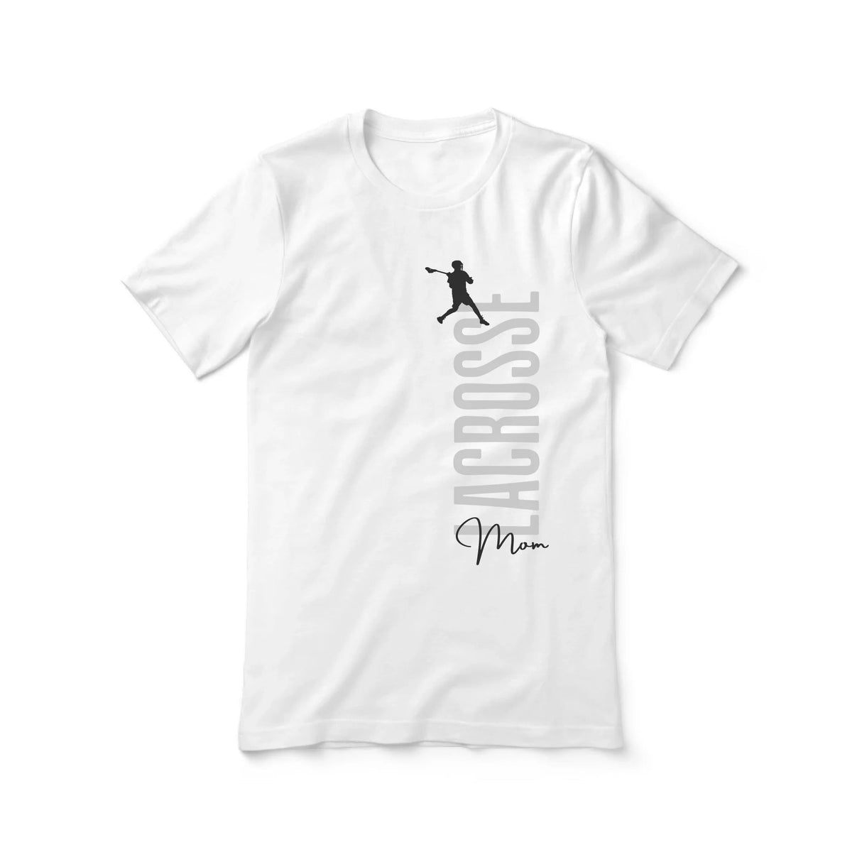 Personalized Lacrosse Mom Shirt With Mascot, Icon, and Lacrosse Player Name on a Unisex T-Shirt