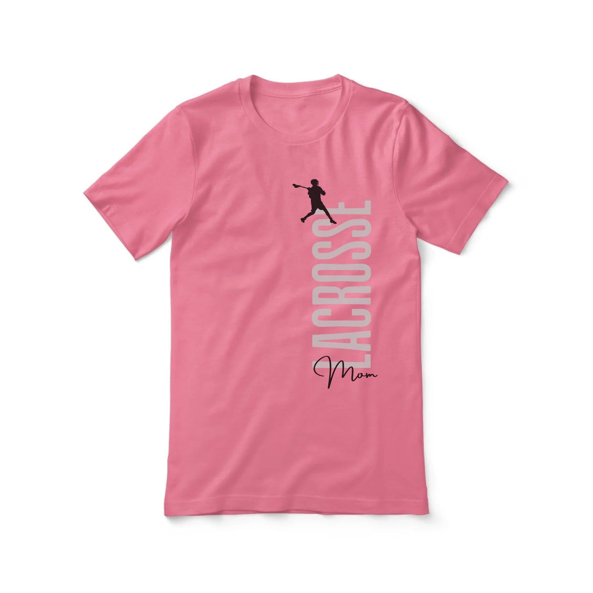 Personalized Lacrosse Mom Shirt With Mascot, Icon, and Lacrosse Player Name on a Unisex T-Shirt