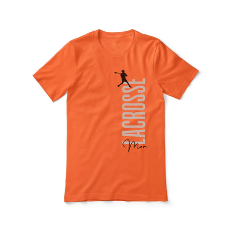 Personalized Lacrosse Mom Shirt With Mascot, Icon, and Lacrosse Player Name on a Unisex T-Shirt