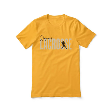 Personalized Lacrosse Shirt With Modern Bold Design on a Unisex T-Shirt