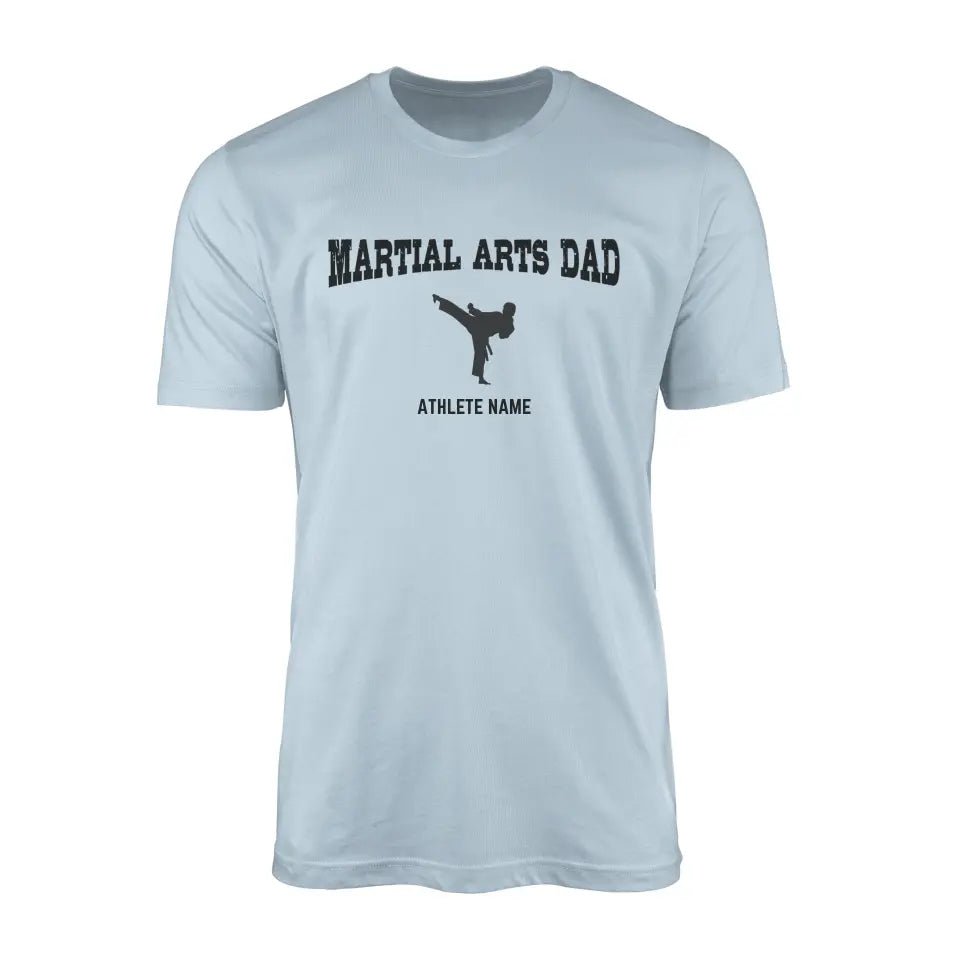 Martial Arts Dad with Martial Artist Icon and Martial Artist Name on a Men's T-Shirt with a Black Graphic