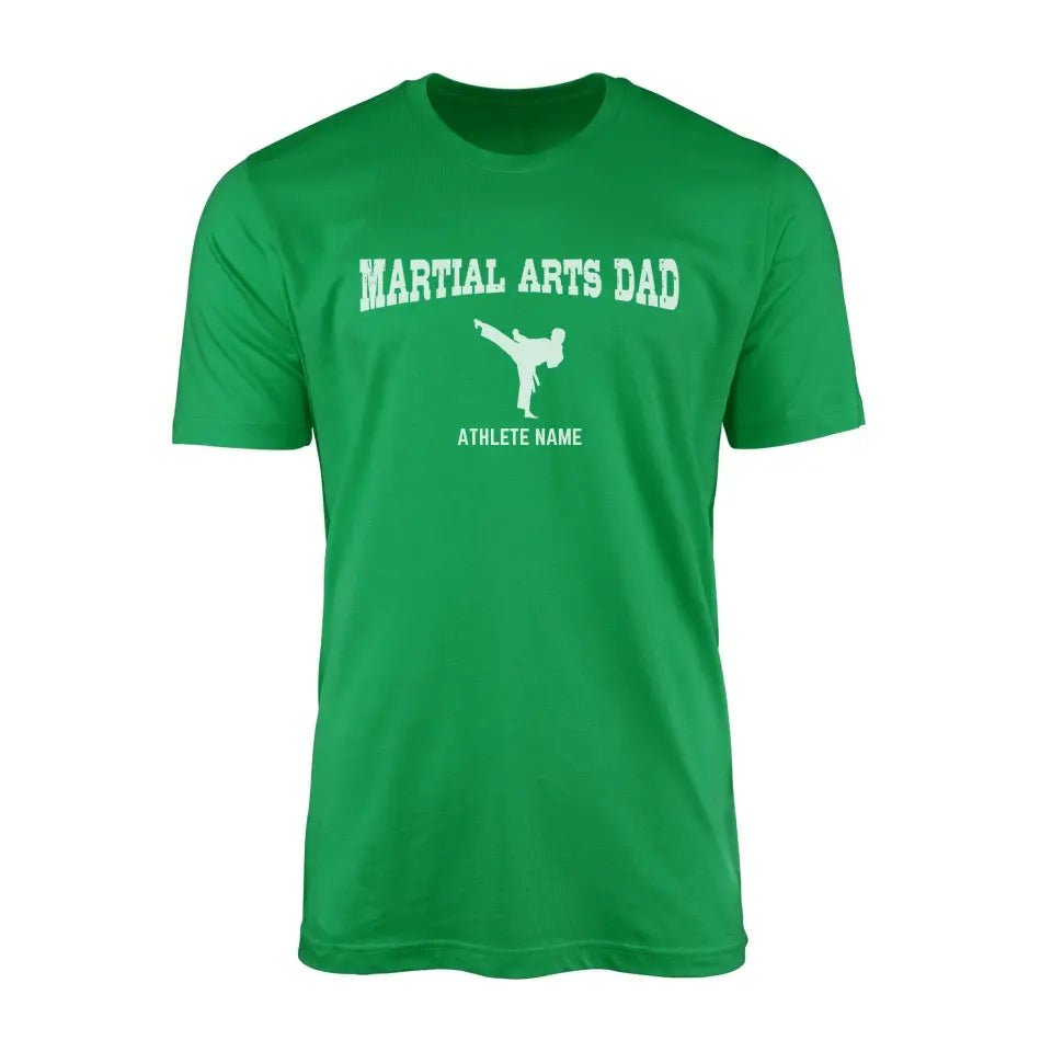Martial Arts Dad with Martial Artist Icon and Martial Artist Name on a Men's T-Shirt with a White Graphic