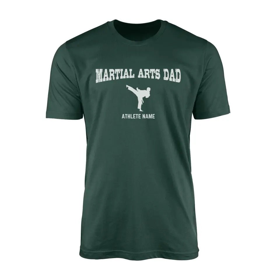 Martial Arts Dad with Martial Artist Icon and Martial Artist Name on a Men's T-Shirt with a White Graphic