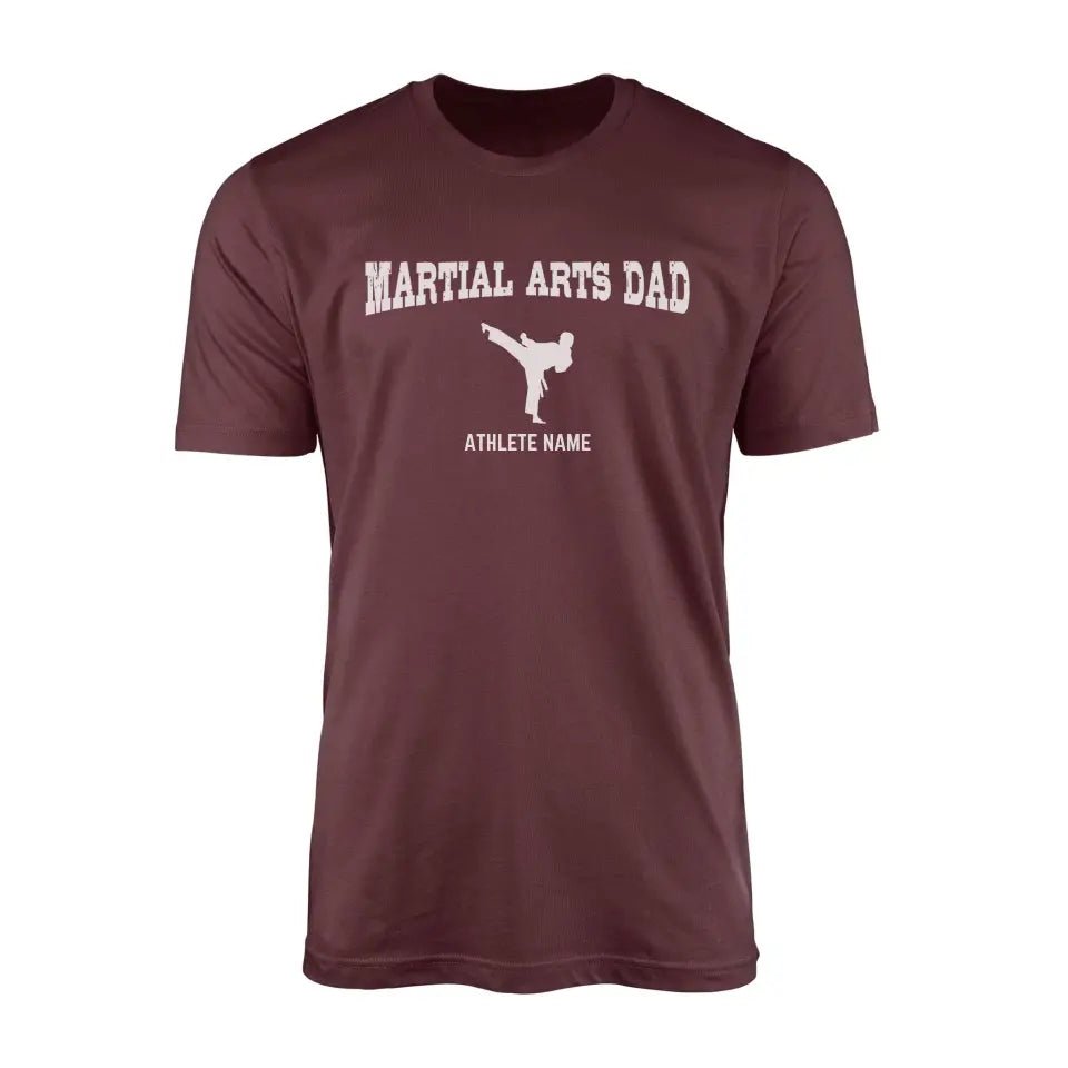 Martial Arts Dad with Martial Artist Icon and Martial Artist Name on a Men's T-Shirt with a White Graphic