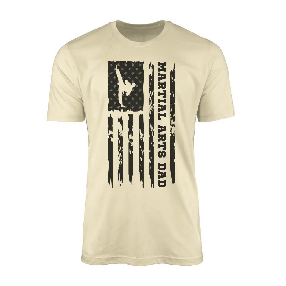 Martial Arts Dad Vertical Flag on a Men's T-Shirt with a Black Graphic