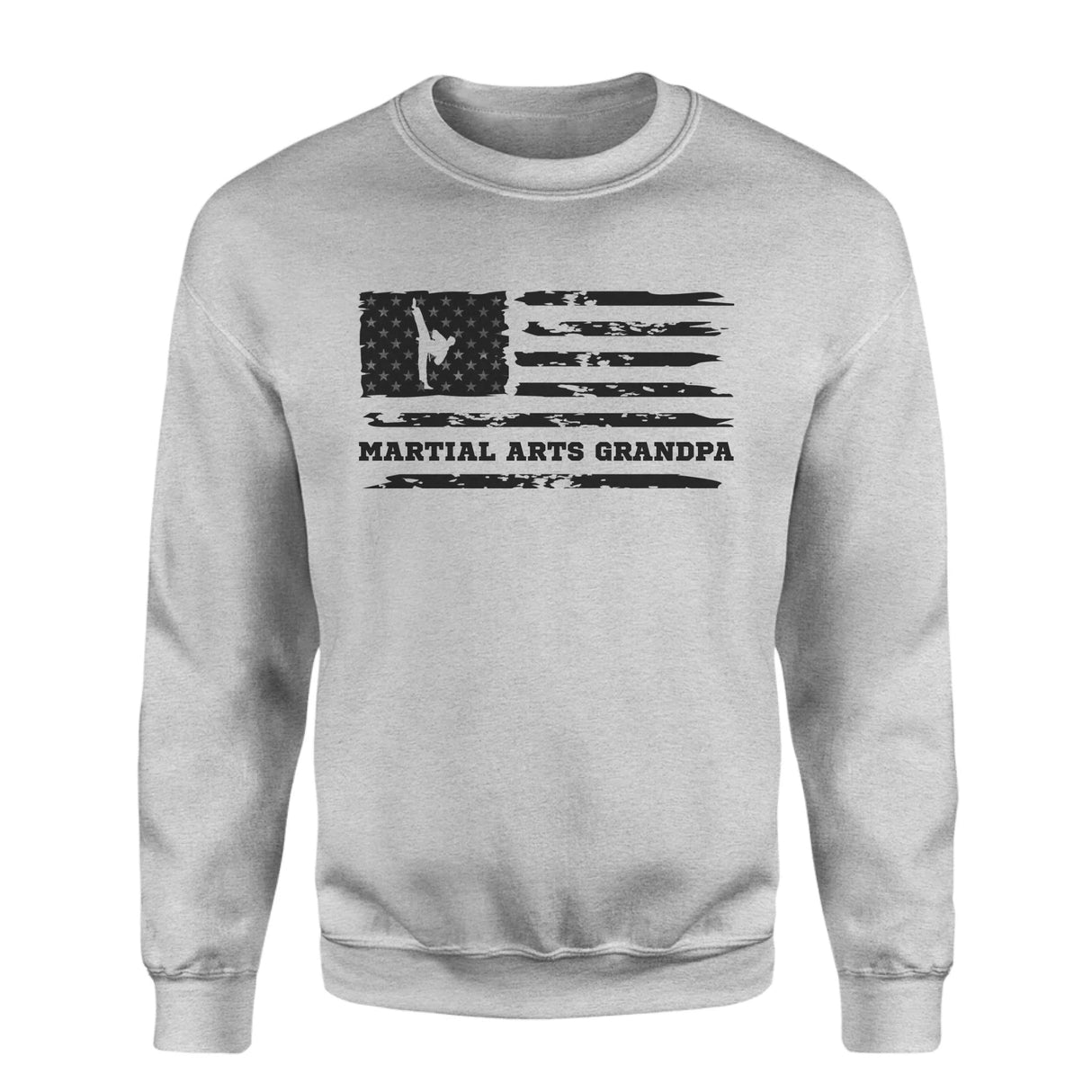 Martial Arts Grandpa Horizontal Flag on a Sweatshirt with a Black Graphic