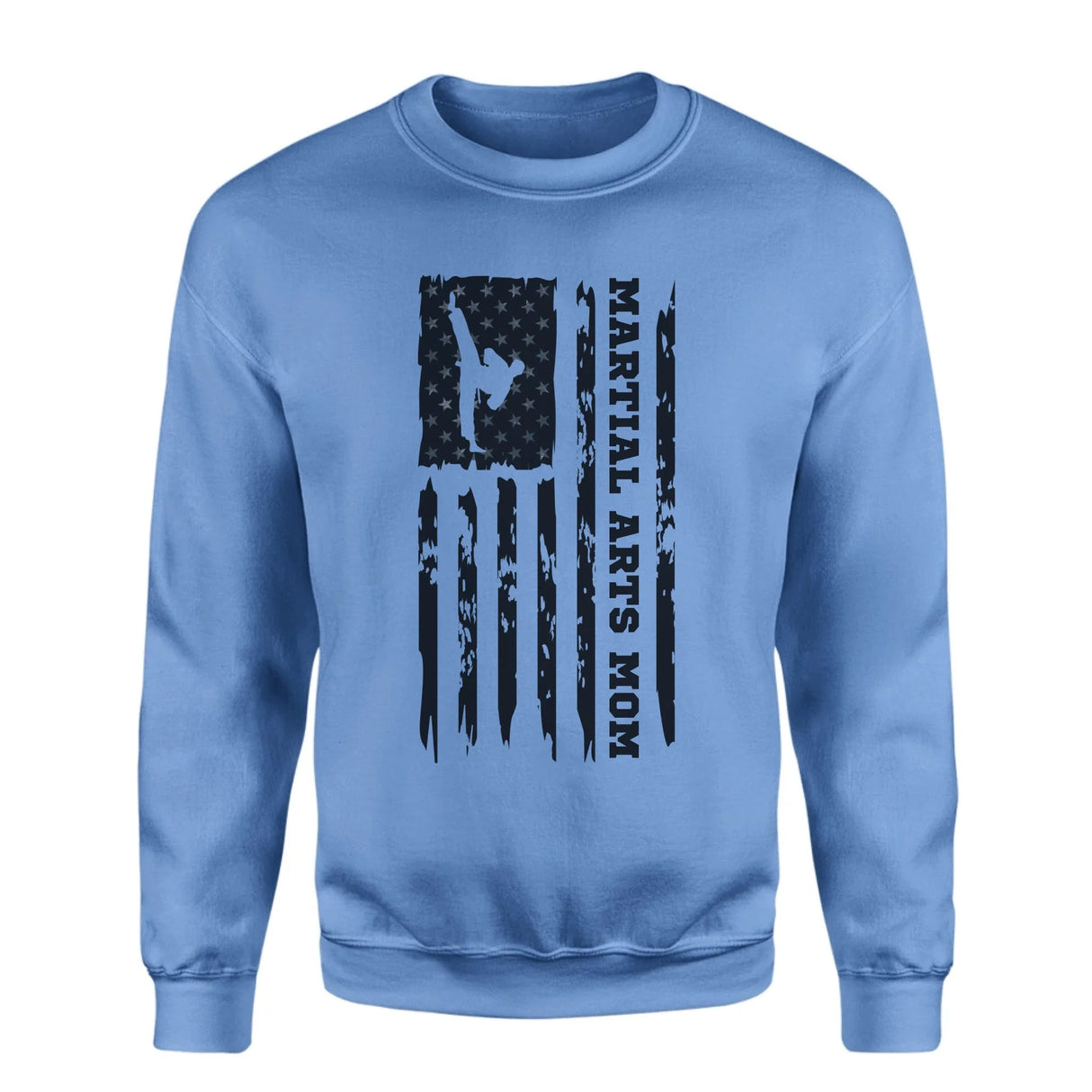 Martial Arts Mom Vertical Flag on a Sweatshirt with a Black Graphic