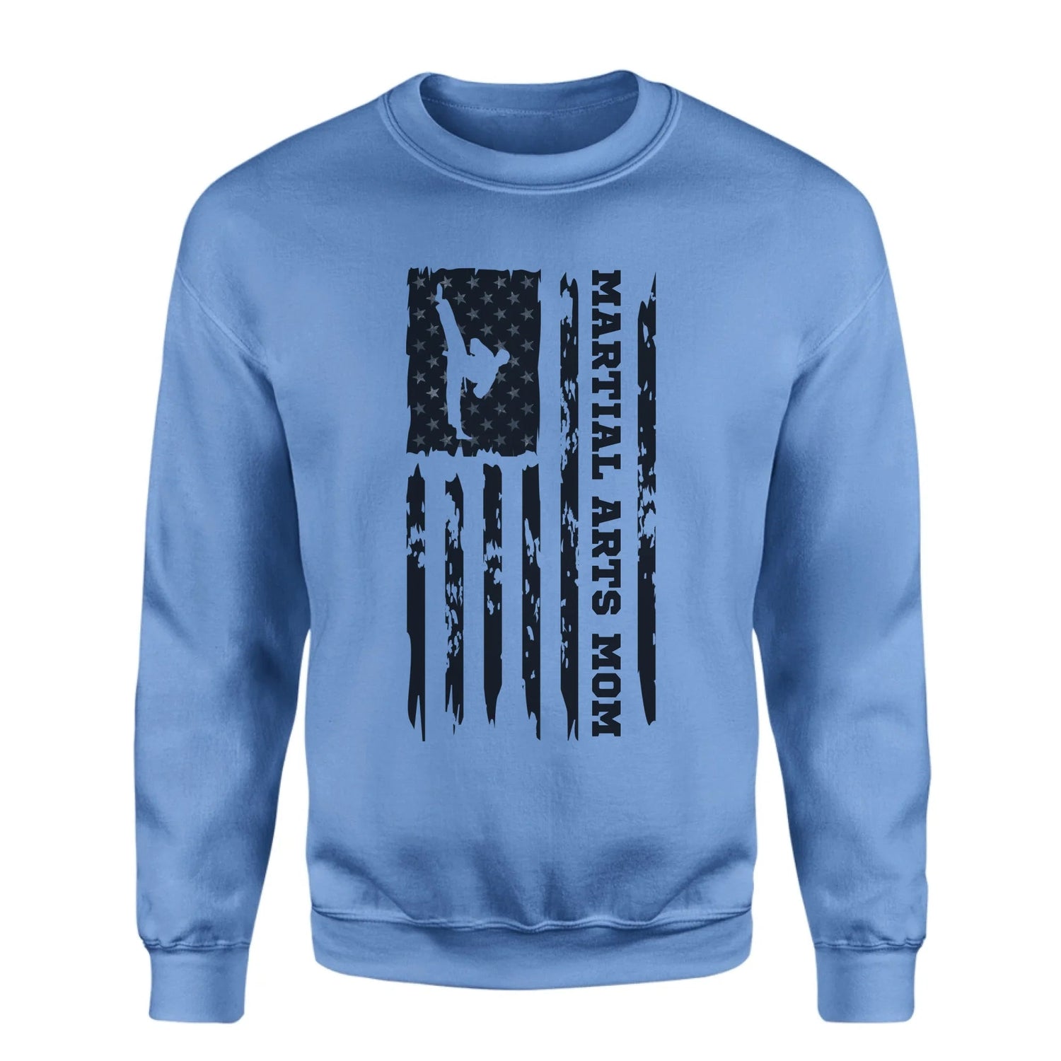 Martial Arts Mom Vertical Flag on a Sweatshirt with a Black Graphic