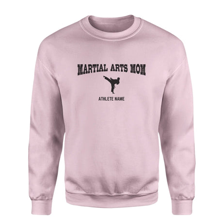 Martial Arts Mom with Martial Artist Icon and Martial Artist Name on a Sweatshirt with a Black Graphic