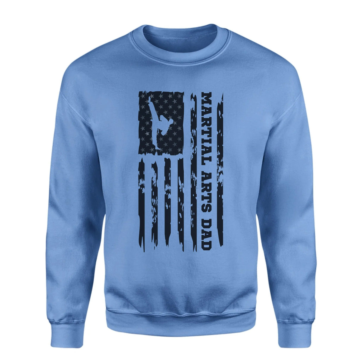 Martial Arts Dad Vertical Flag on a Sweatshirt with a Black Graphic