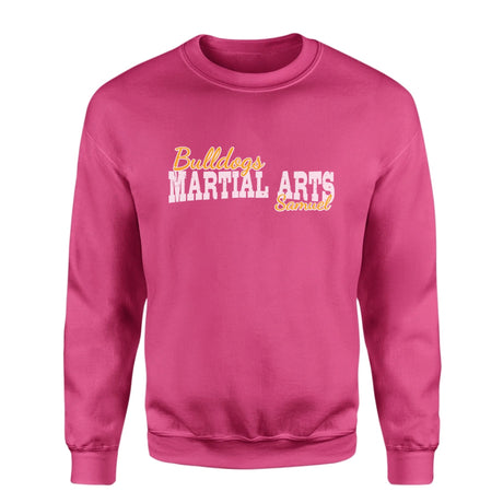 Custom Martial Arts Mascot and Martial Artist Name on a Sweatshirt with a White Graphic