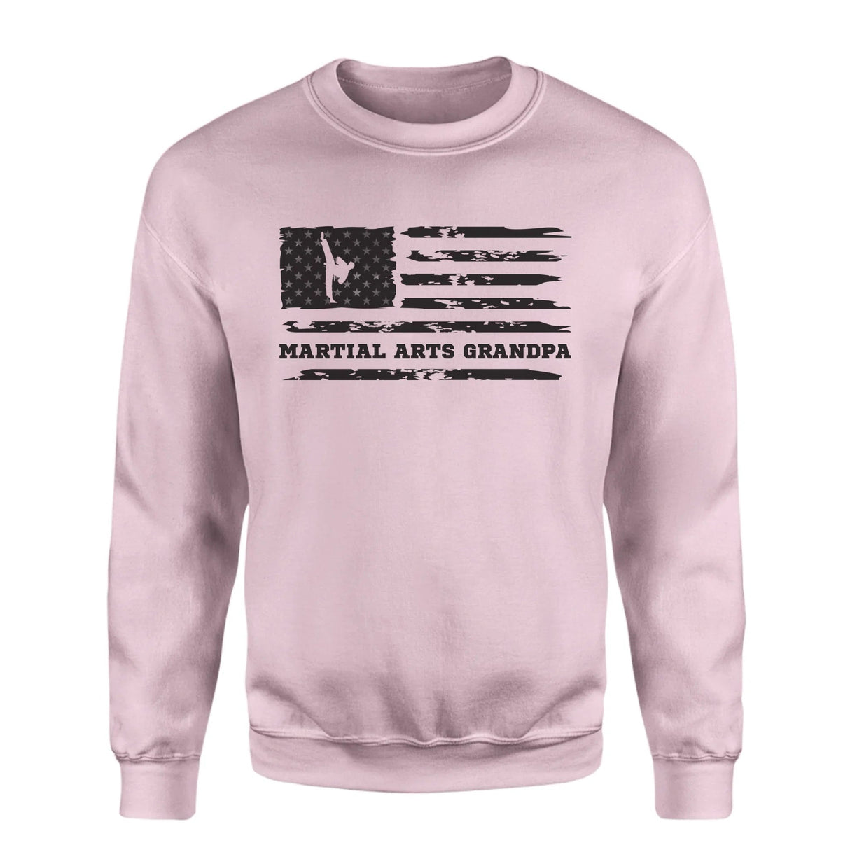 Martial Arts Grandpa Horizontal Flag on a Sweatshirt with a Black Graphic
