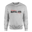 Custom Martial Arts Mascot and Martial Artist Name on a Sweatshirt with a Black Graphic