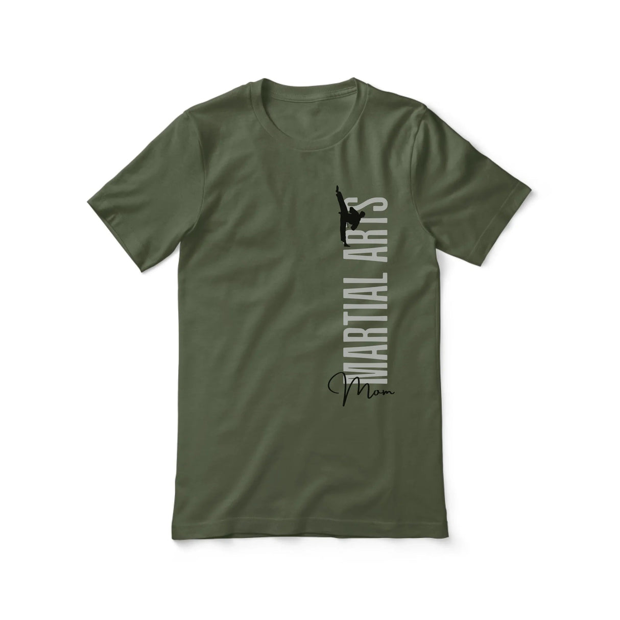 Personalized Martial Arts Mom Shirt With Mascot, Icon, and Martial Artist Name on a Unisex T-Shirt