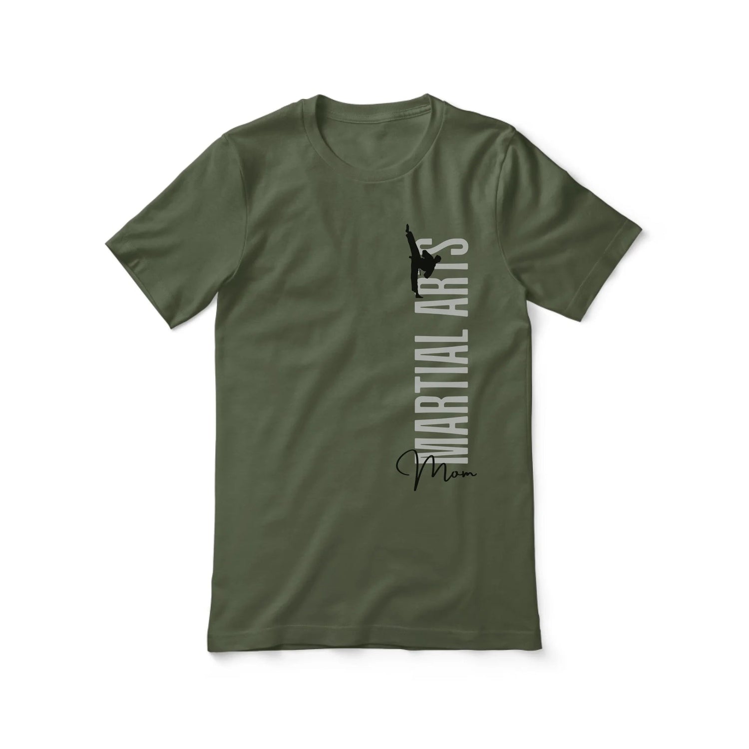Personalized Martial Arts Mom Shirt With Mascot, Icon, and Martial Artist Name on a Unisex T-Shirt