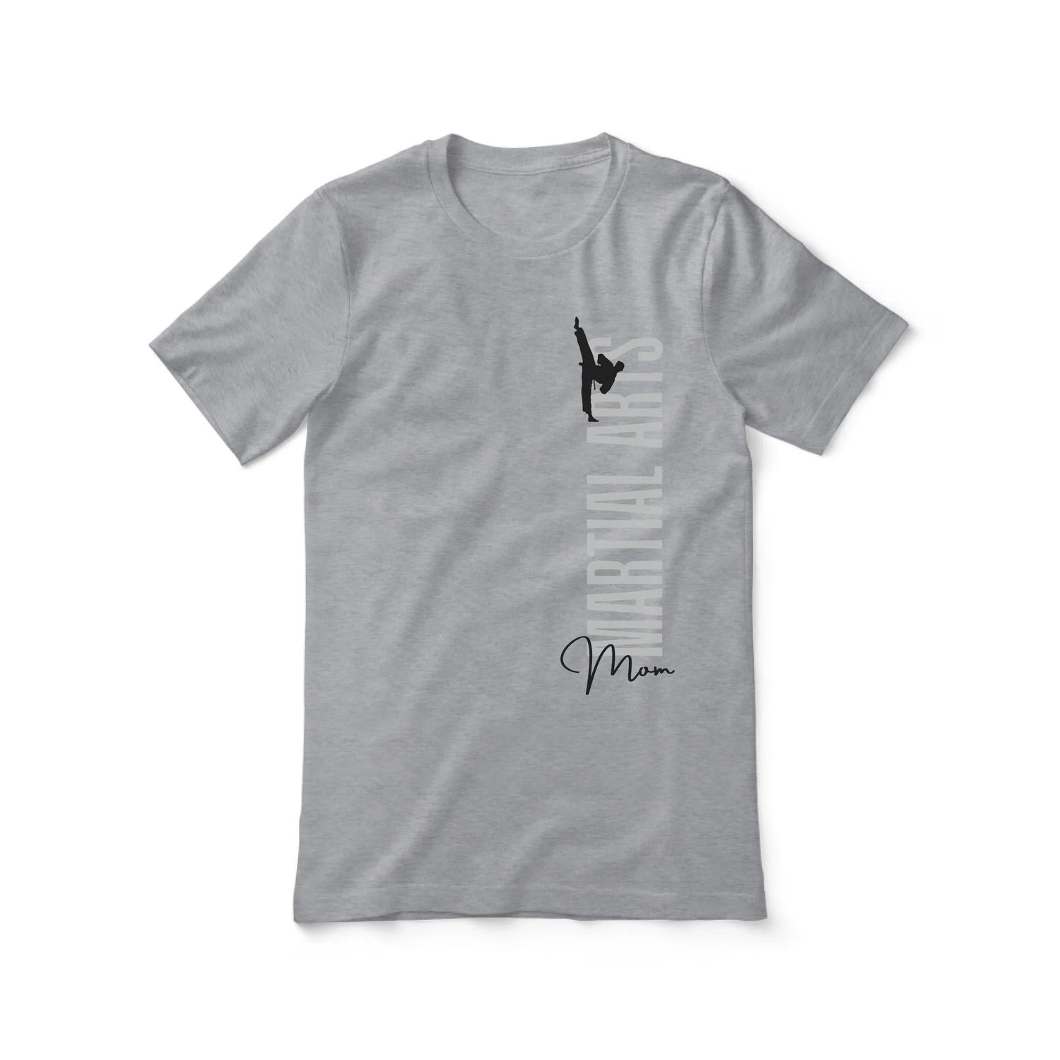 Personalized Martial Arts Mom Shirt With Mascot, Icon, and Martial Artist Name on a Unisex T-Shirt