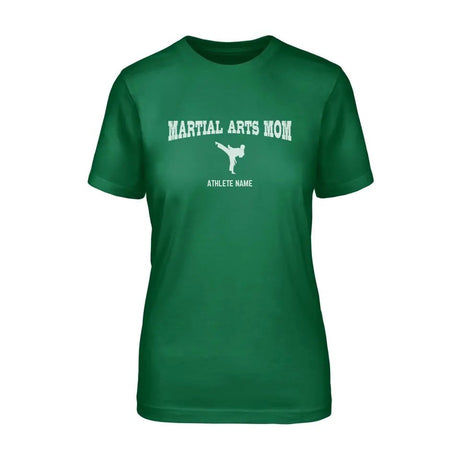 Martial Arts Mom with Martial Artist Icon and Martial Artist Name on a Unisex T-Shirt with a White Graphic